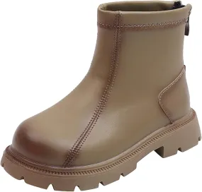 Comfortable Boots for Baby Fashion Spring Autumn Children's Boots Boys' And Girls' Ankle Boots Thick (Khaki, 11 Toddler)
