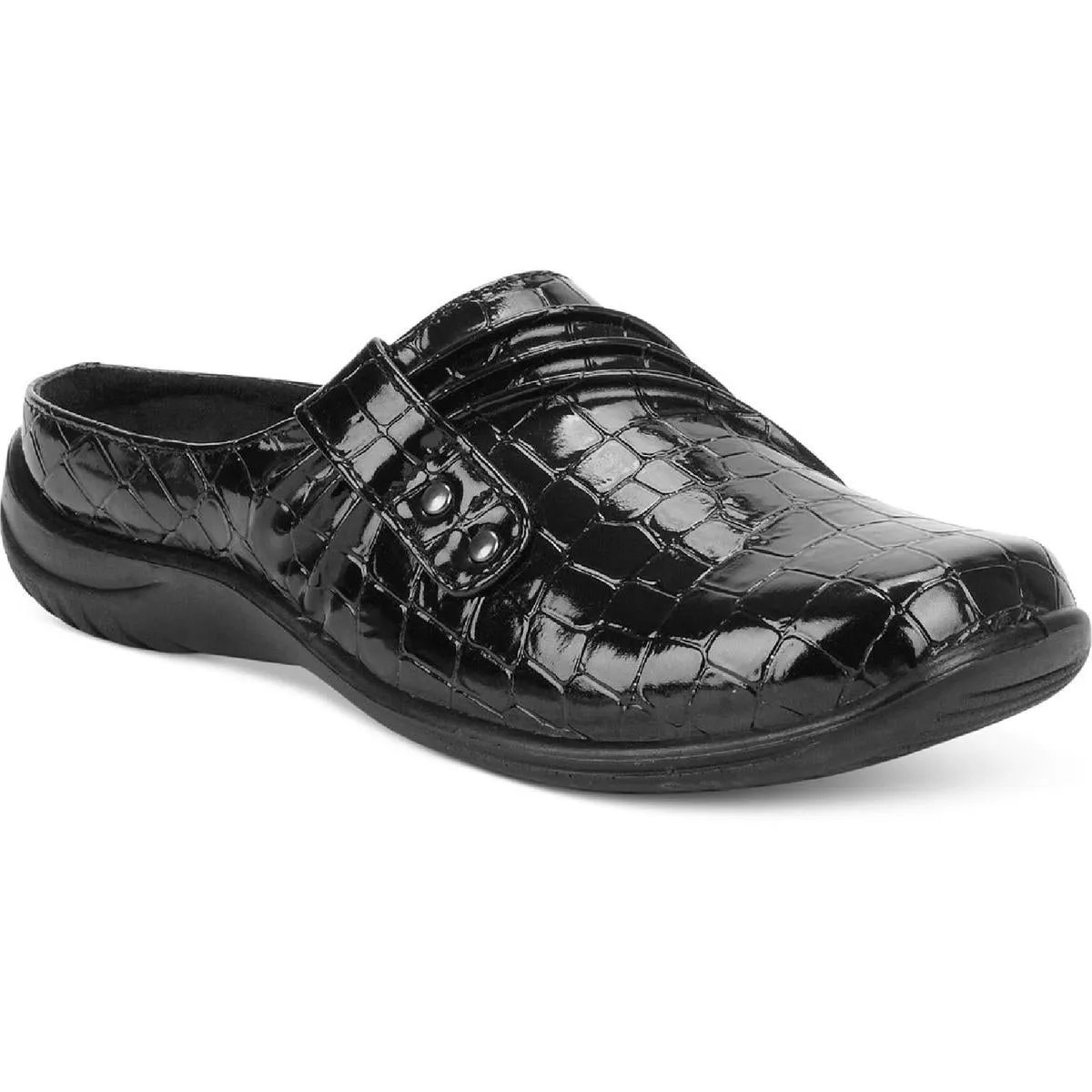 Easy Street Womens Holly Faux Leather Stretch Mules