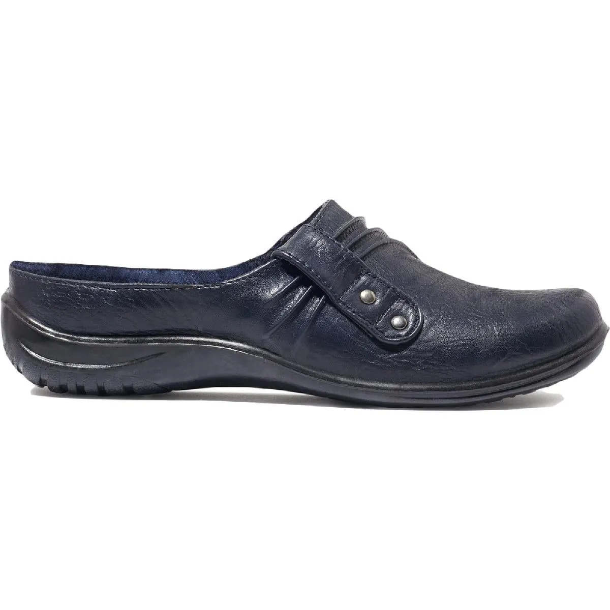 Easy Street Womens Holly Faux Leather Stretch Mules