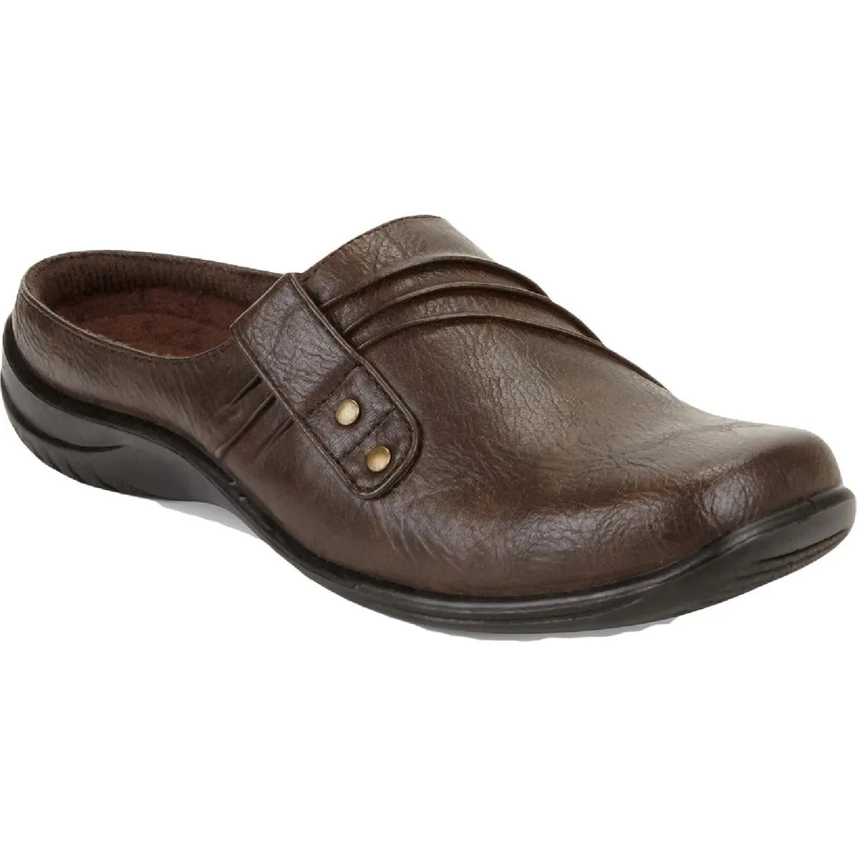 Easy Street Womens Holly Faux Leather Stretch Mules