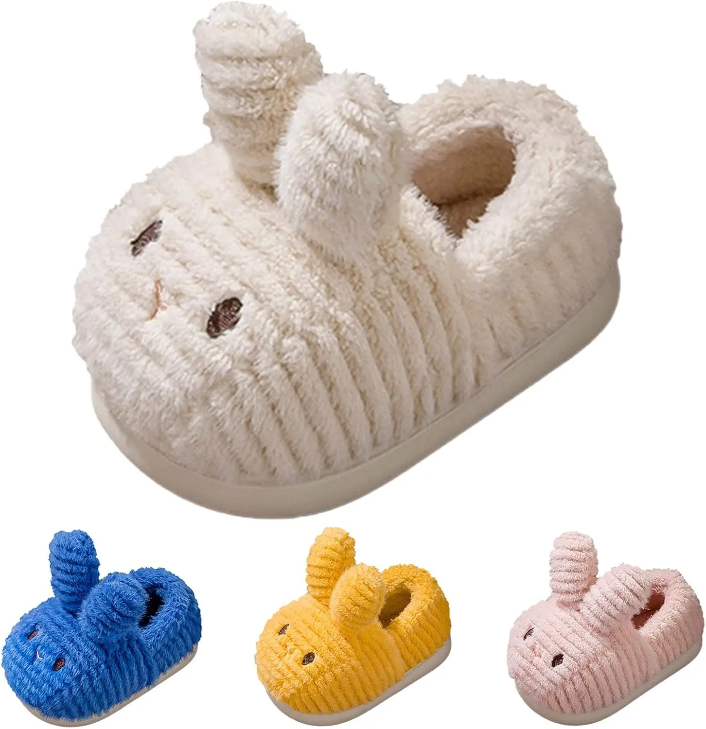Fashion Cute Autumn And Winter Girls Boys Slippers Flat Soft Warm And Comfortable Solid Color Black Shoes for