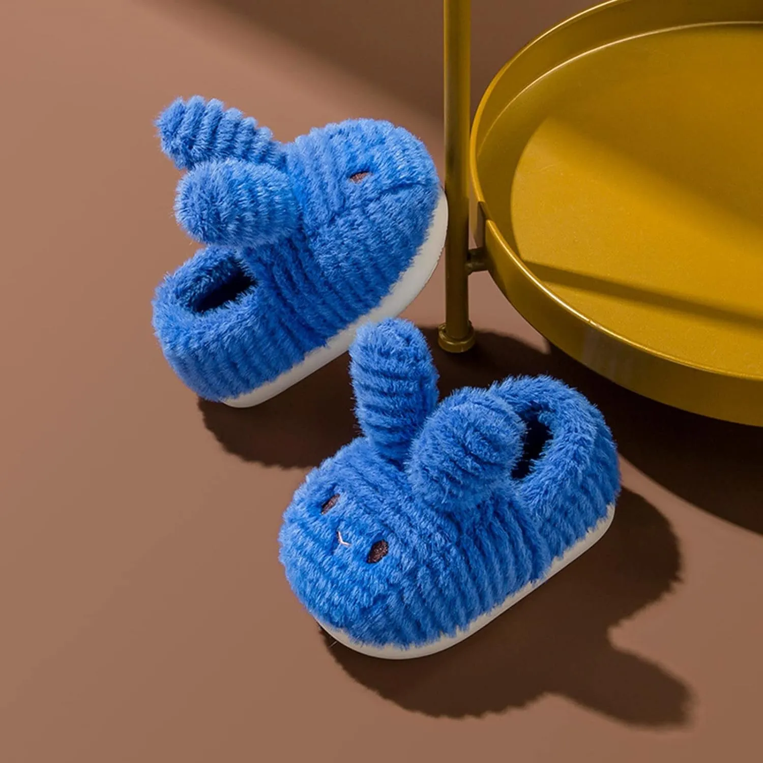 Fashion Cute Autumn And Winter Girls Boys Slippers Flat Soft Warm And Comfortable Solid Color Black Shoes for