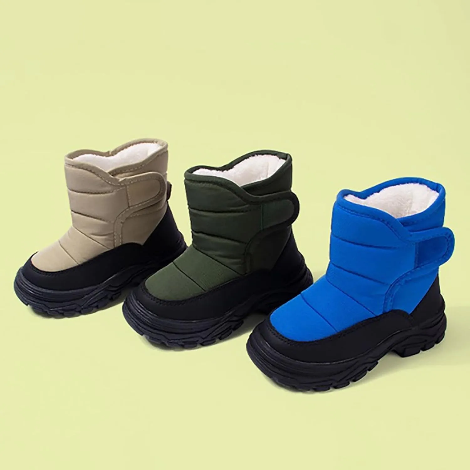 Fuzzy Chunky Sole Booties For Toddler Kids Open Toe Ankle Warm Shoes Winter Outdoor Non Slip Boots Chunky Thick Comfy