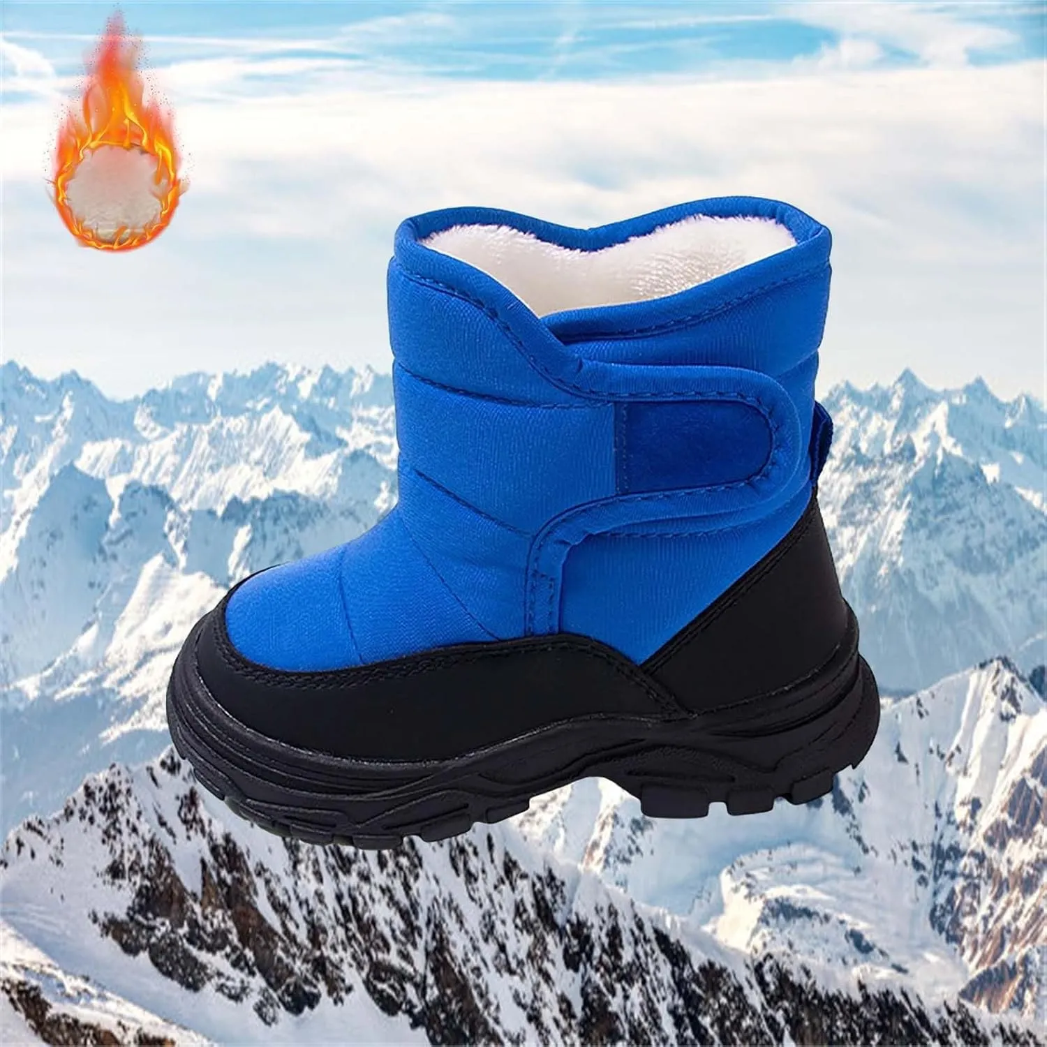 Fuzzy Chunky Sole Booties For Toddler Kids Open Toe Ankle Warm Shoes Winter Outdoor Non Slip Boots Chunky Thick Comfy