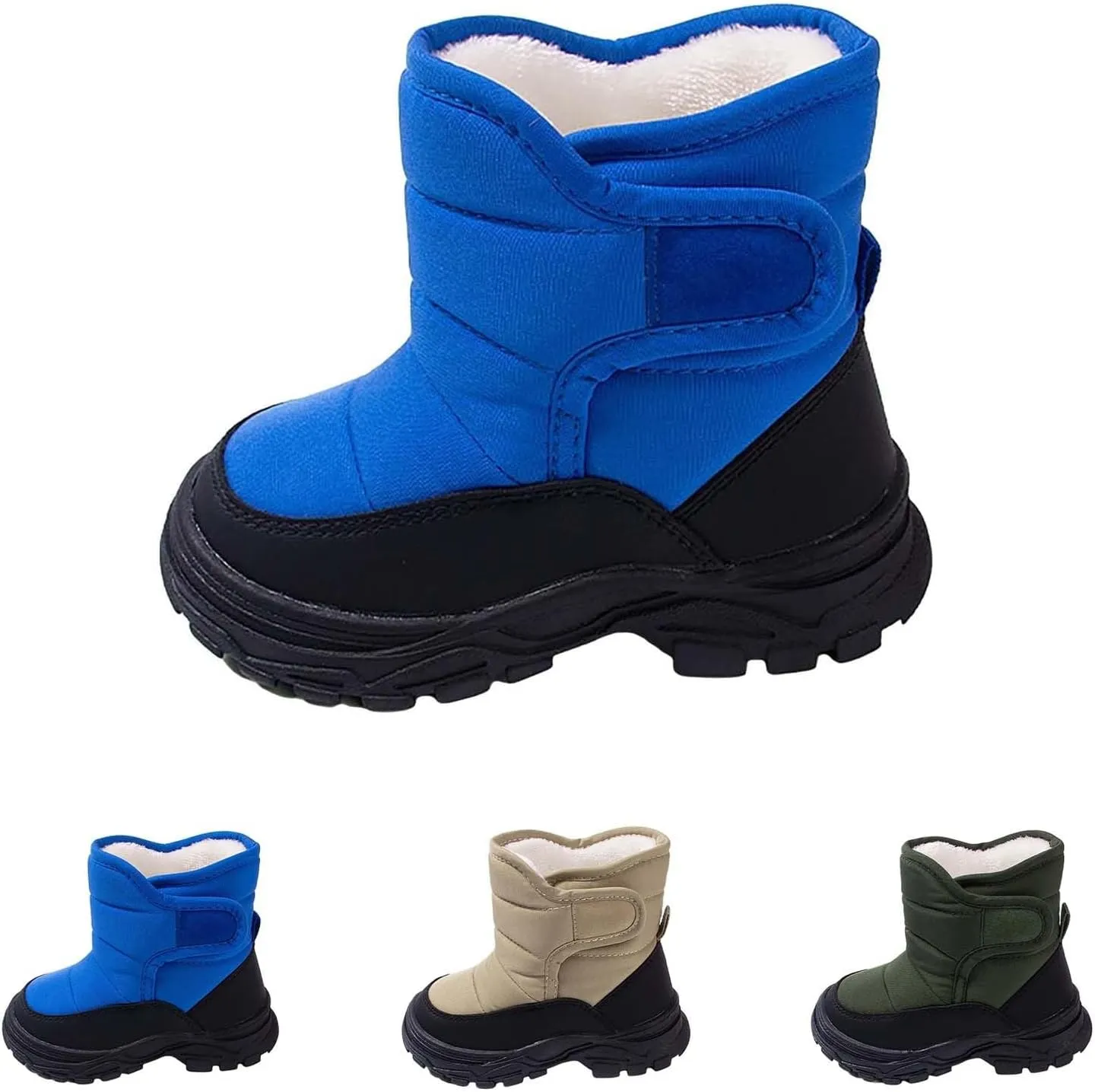 Fuzzy Chunky Sole Booties For Toddler Kids Open Toe Ankle Warm Shoes Winter Outdoor Non Slip Boots Chunky Thick Comfy