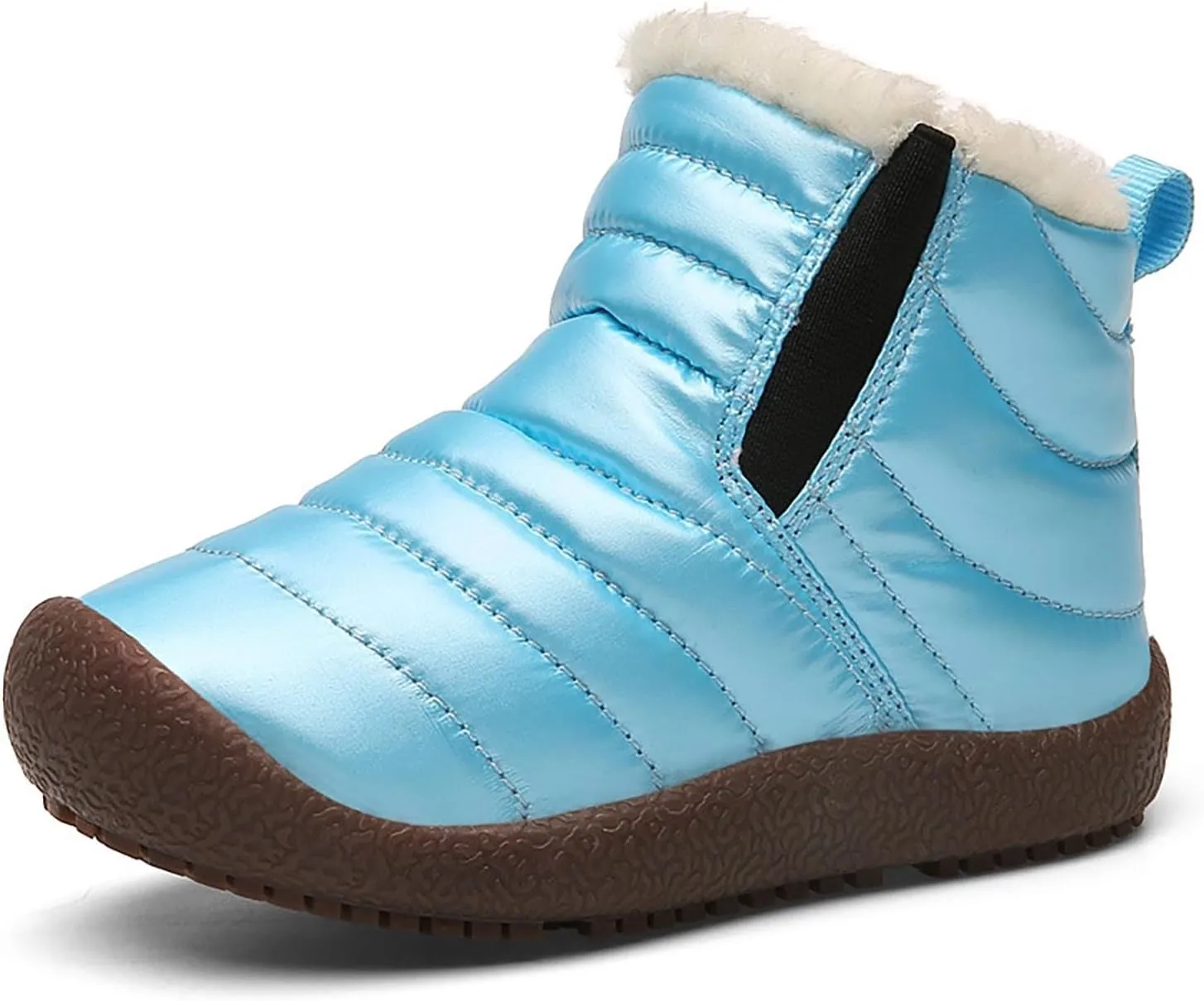 Girls Boys Ankle Snow Boots Faux  Lined Cozy Furry Outdoor Warm Comfortable Non Slip Shoes Winter Solid Flat