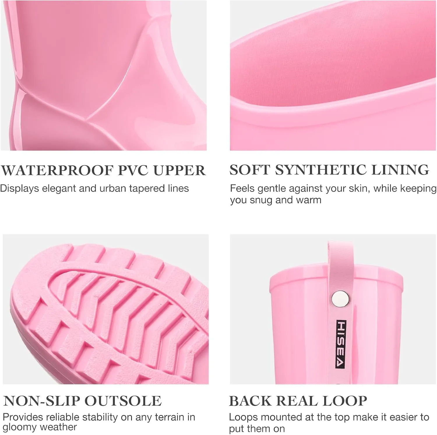 HISEA Rain Boots for Women Waterproof Garden Boots, Knee High Rain Shoes with Comfort Insole, Non-Slip Seamless Tall Rain Boots