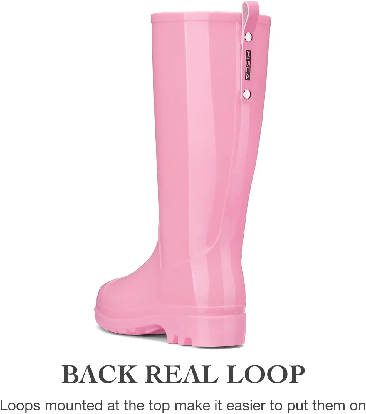 HISEA Rain Boots for Women Waterproof Garden Boots, Knee High Rain Shoes with Comfort Insole, Non-Slip Seamless Tall Rain Boots