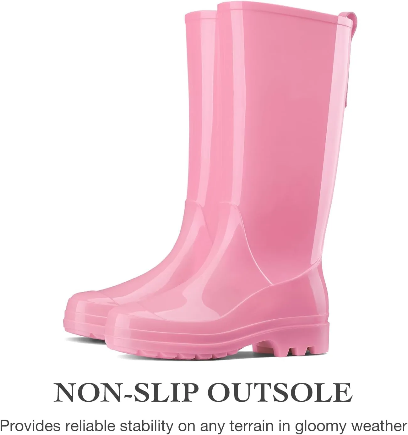 HISEA Rain Boots for Women Waterproof Garden Boots, Knee High Rain Shoes with Comfort Insole, Non-Slip Seamless Tall Rain Boots