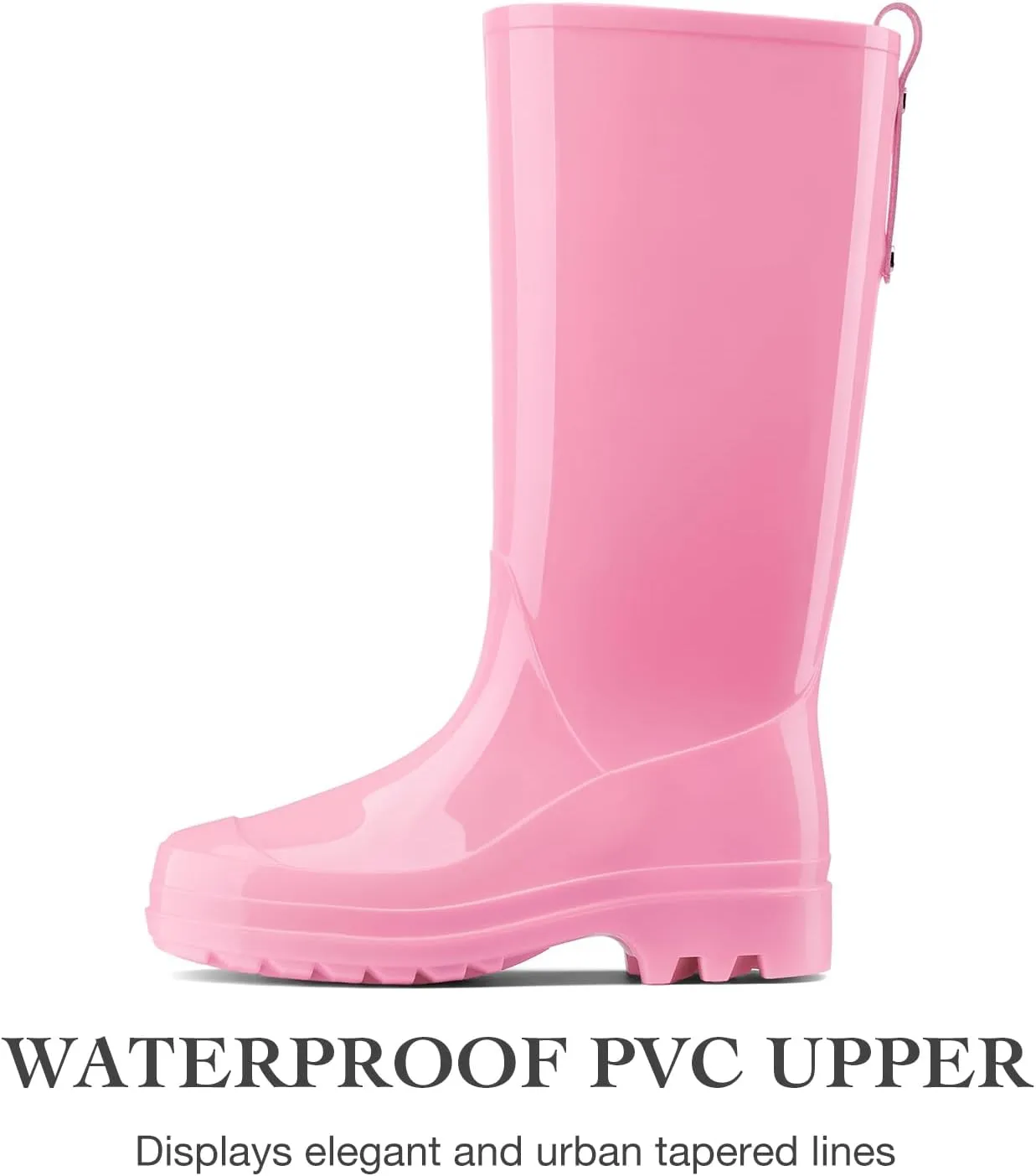 HISEA Rain Boots for Women Waterproof Garden Boots, Knee High Rain Shoes with Comfort Insole, Non-Slip Seamless Tall Rain Boots