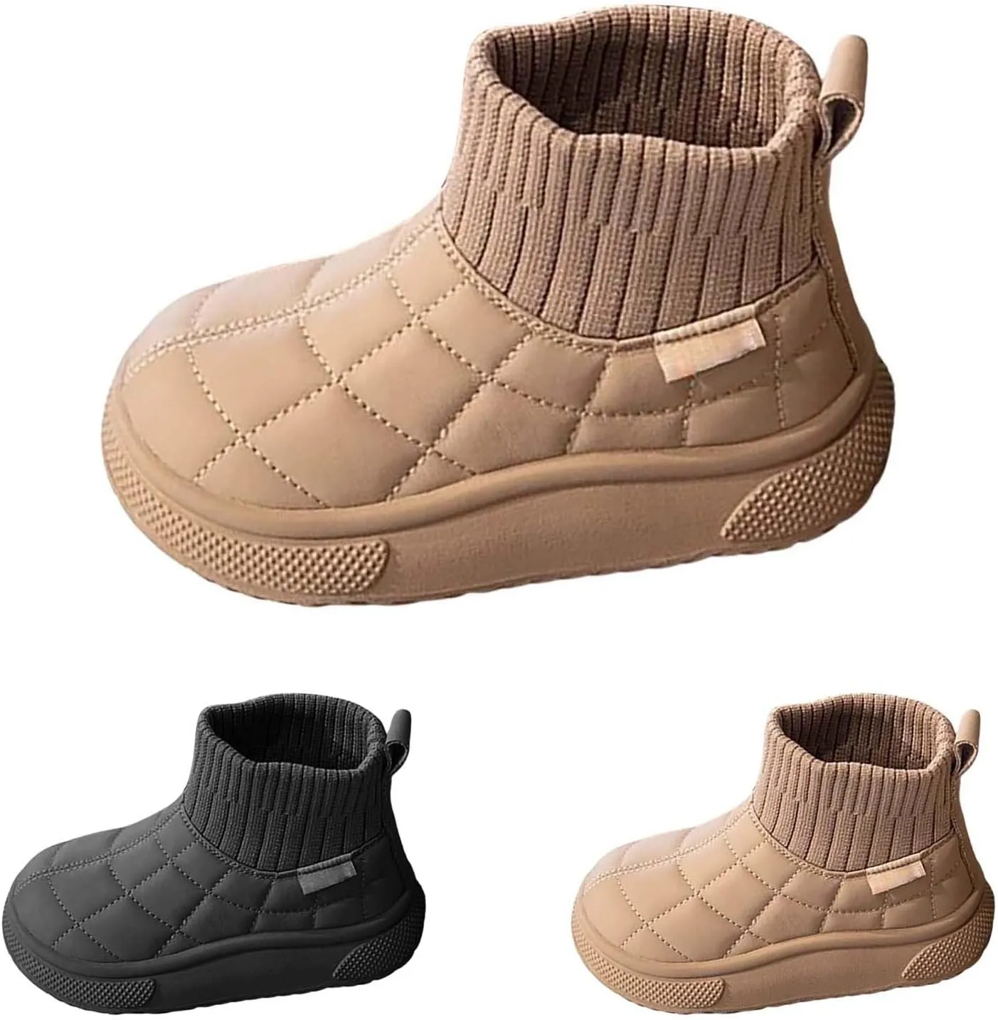 Kids Ankle Boots Snow Boots Warm Non Slip Walking Comfortable Sort Shoes Toddler Waterproof Plush Lined Booties