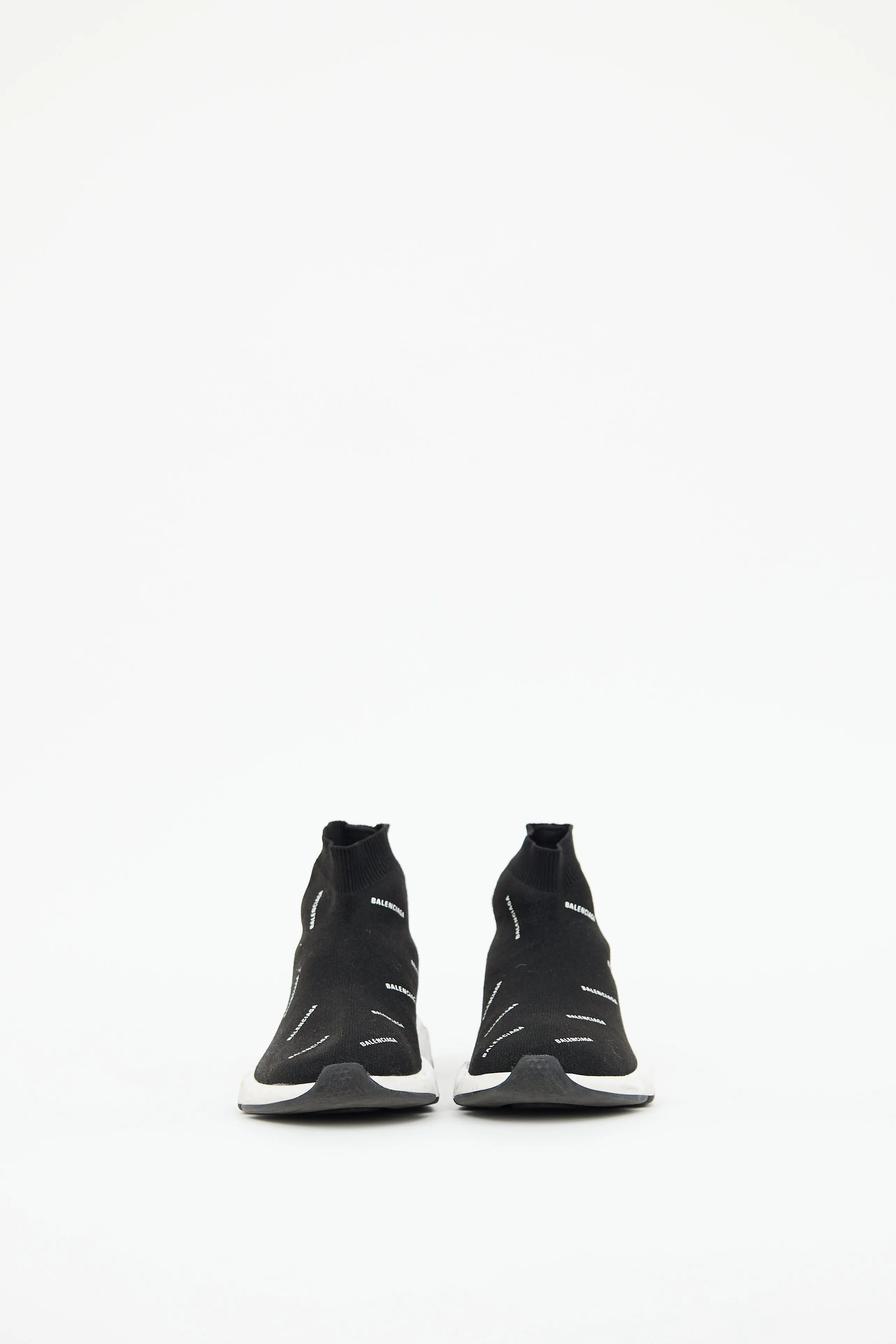 Kids Black & White Allover Speed Knit Sneaker