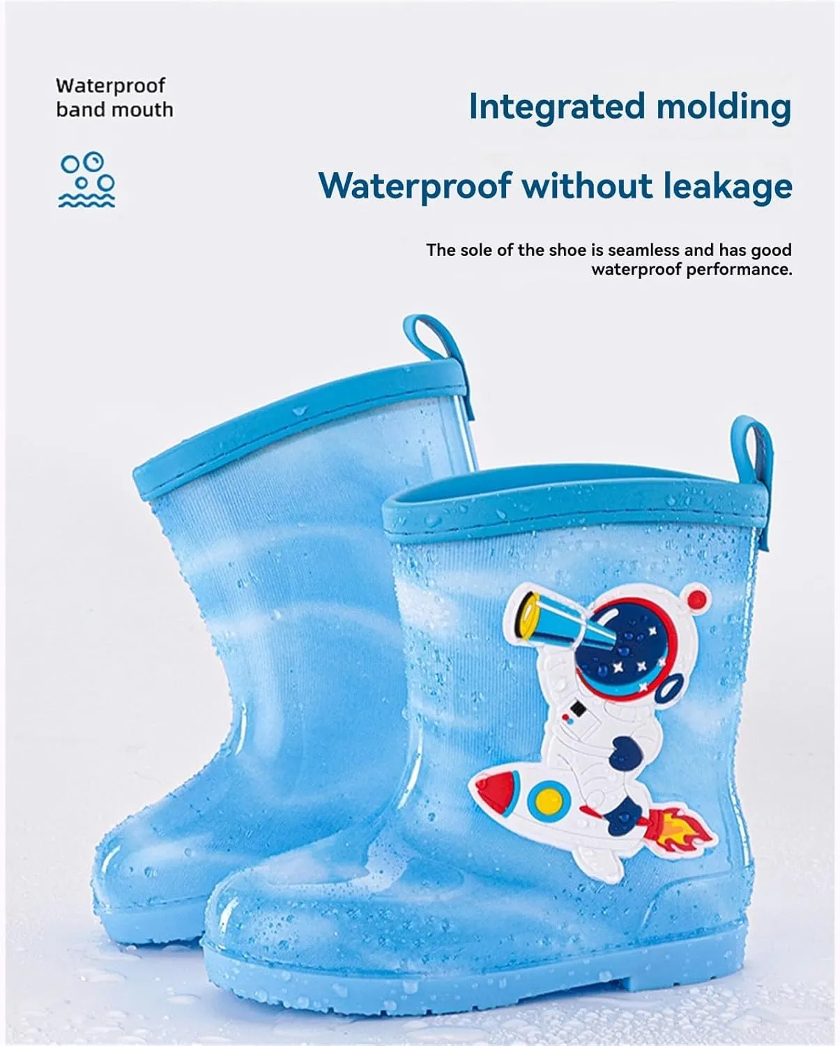 Kids Rain Boots for Boys Girls Toddler artoon Soft Rubber Water Proof Non Slip Rain Shoes for Outdoor Play Wear