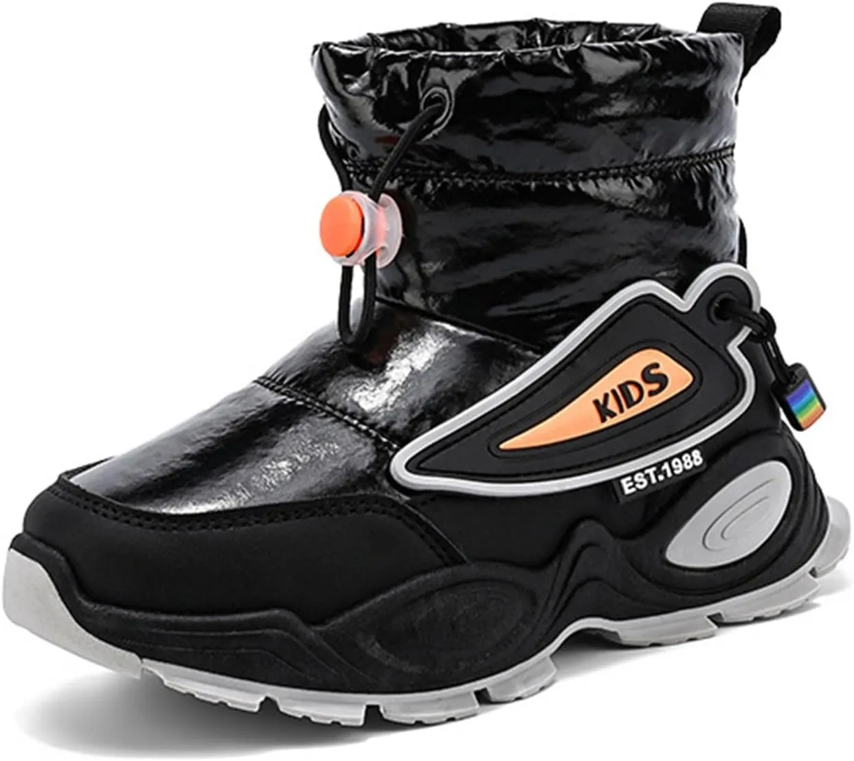 Kids Snow Booties Padded Thick Shoes Childrens Outdoor Ski Non Slip Boots Fashion Chunky Sole Warm Comfy Short Boots