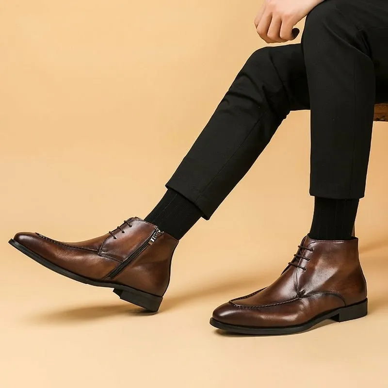 Men's Full Grain Leather Classic Dress Bootie