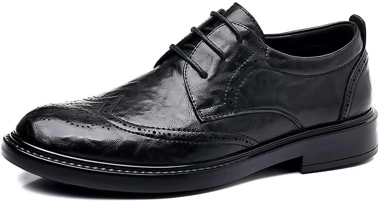 Mens Patent Leather Oxfords Formal Business Tuxedo Dress Shoes Classic Lace-Up Wedding Derby Shoes