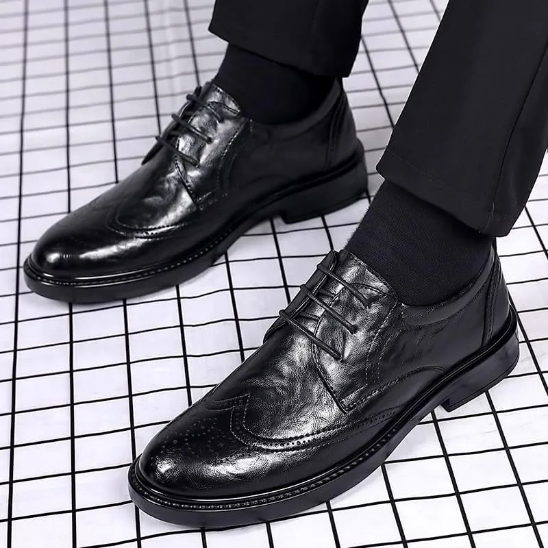 Mens Patent Leather Oxfords Formal Business Tuxedo Dress Shoes Classic Lace-Up Wedding Derby Shoes