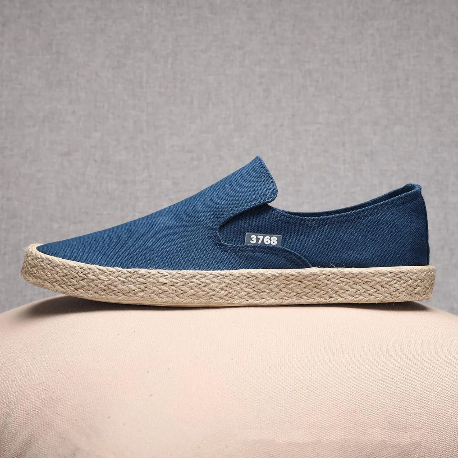 Mens Slip On Sneakers Comfortable Wide Width Espadrilles Casual Sneakers Flat Walking Shoes Breathable Lightweight Canvas Sport Shoes