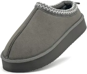 MOLATIN Women's Platform Mini Boots Slippers for Women Winter Furry Shoes Slip on Fur Fleece Lined Suede Short Ankle Boots Anti-Slip Snow House Slippers for Indoor Outdoor