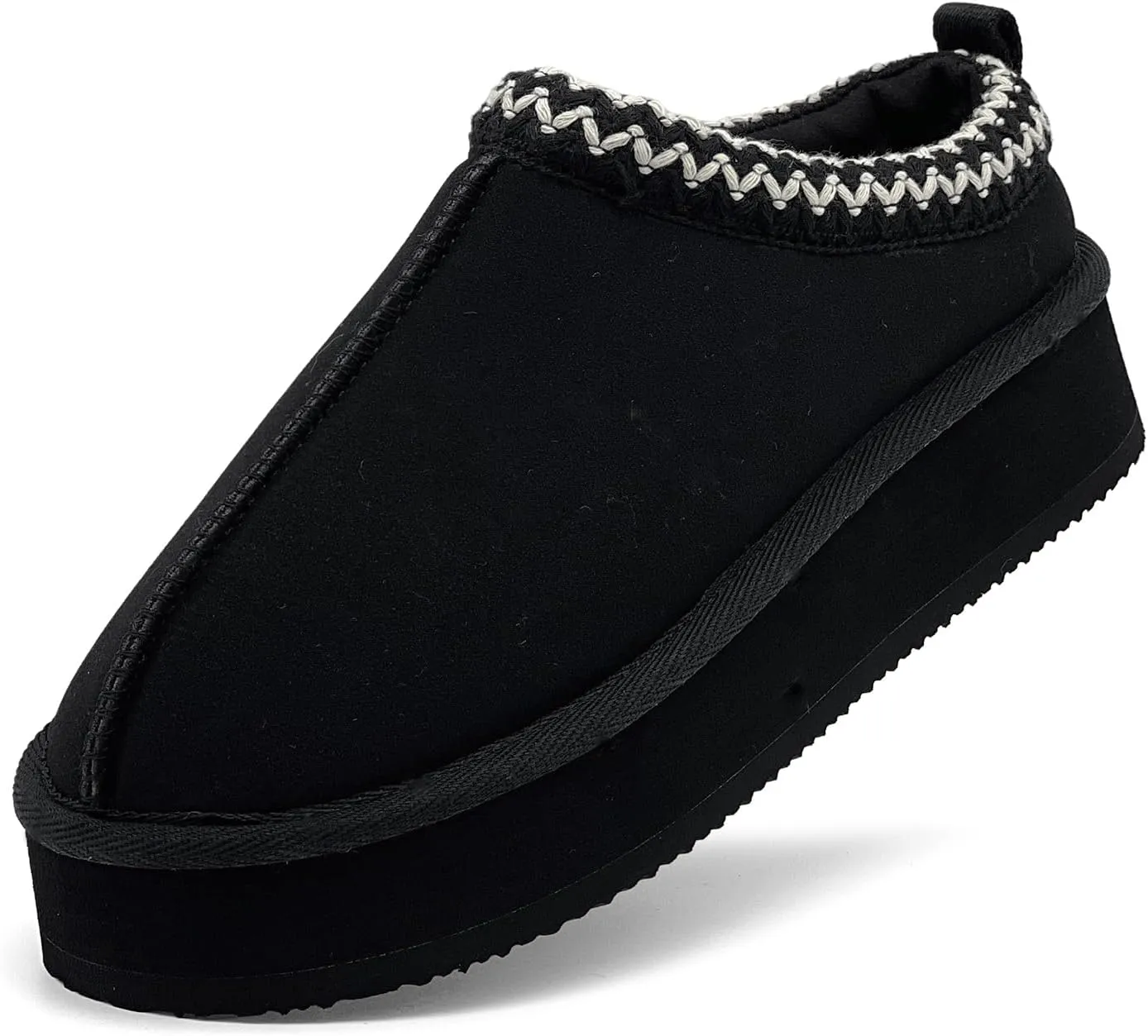 MOLATIN Women's Platform Mini Boots Slippers for Women Winter Furry Shoes Slip on Fur Fleece Lined Suede Short Ankle Boots Anti-Slip Snow House Slippers for Indoor Outdoor