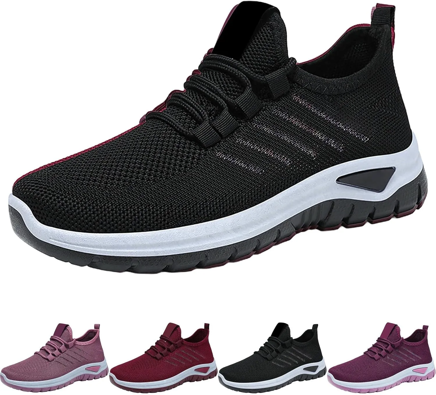Orthopedic Sneakers for Women Mesh Breathable Lace Up Walking Running Shoes Comfortable Tennis Shoes Non Slip Lightweight Casual Womens Sneakers with Arch Support