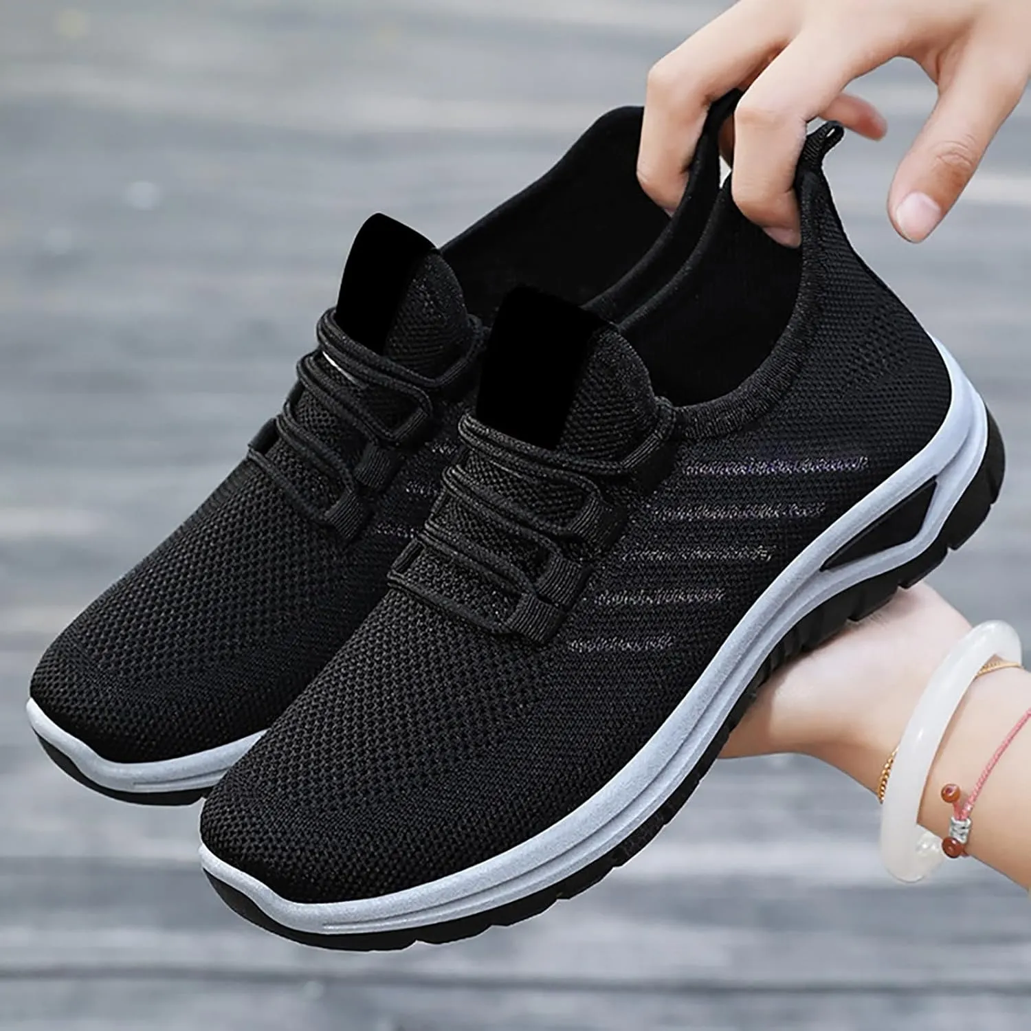 Orthopedic Sneakers for Women Mesh Breathable Lace Up Walking Running Shoes Comfortable Tennis Shoes Non Slip Lightweight Casual Womens Sneakers with Arch Support