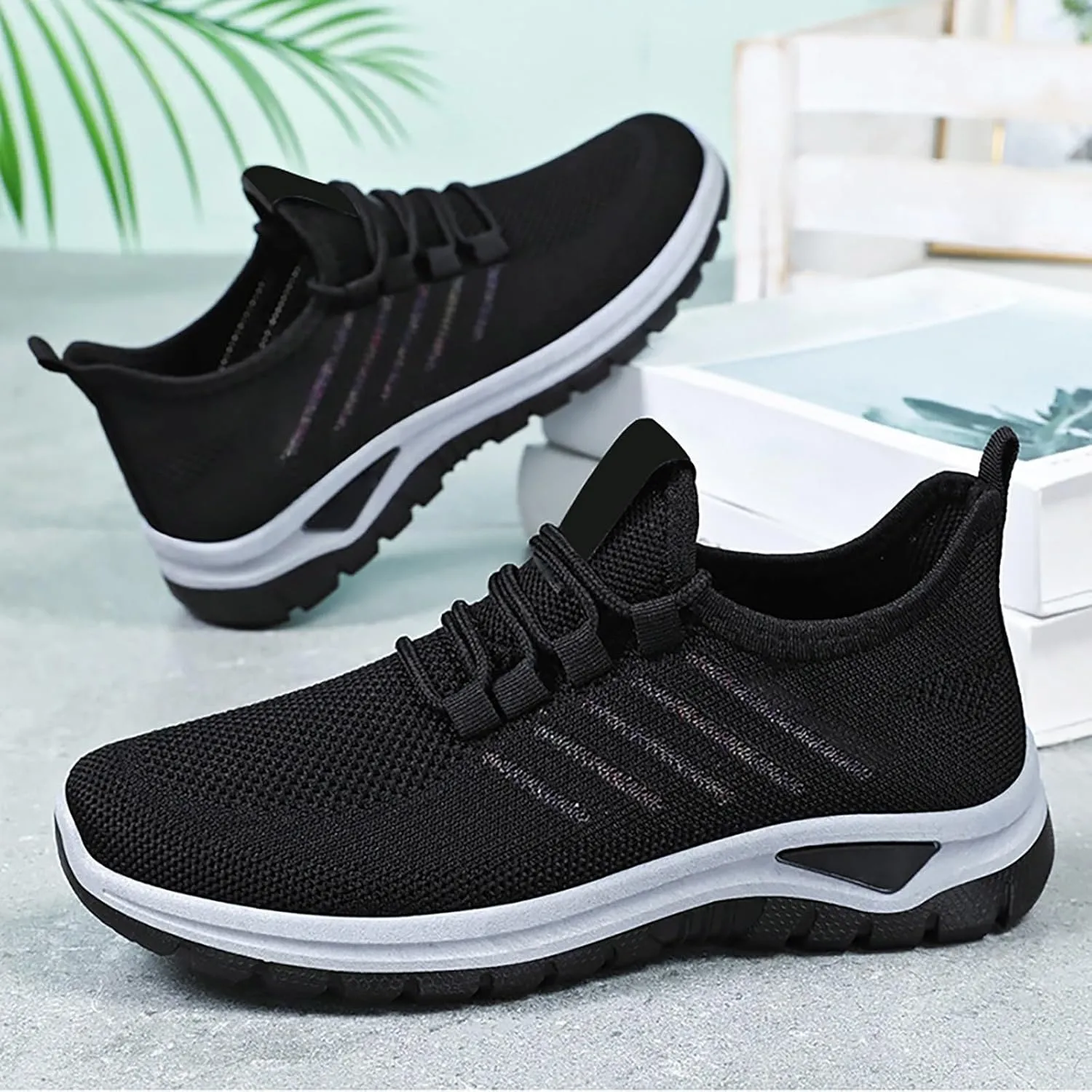 Orthopedic Sneakers for Women Mesh Breathable Lace Up Walking Running Shoes Comfortable Tennis Shoes Non Slip Lightweight Casual Womens Sneakers with Arch Support