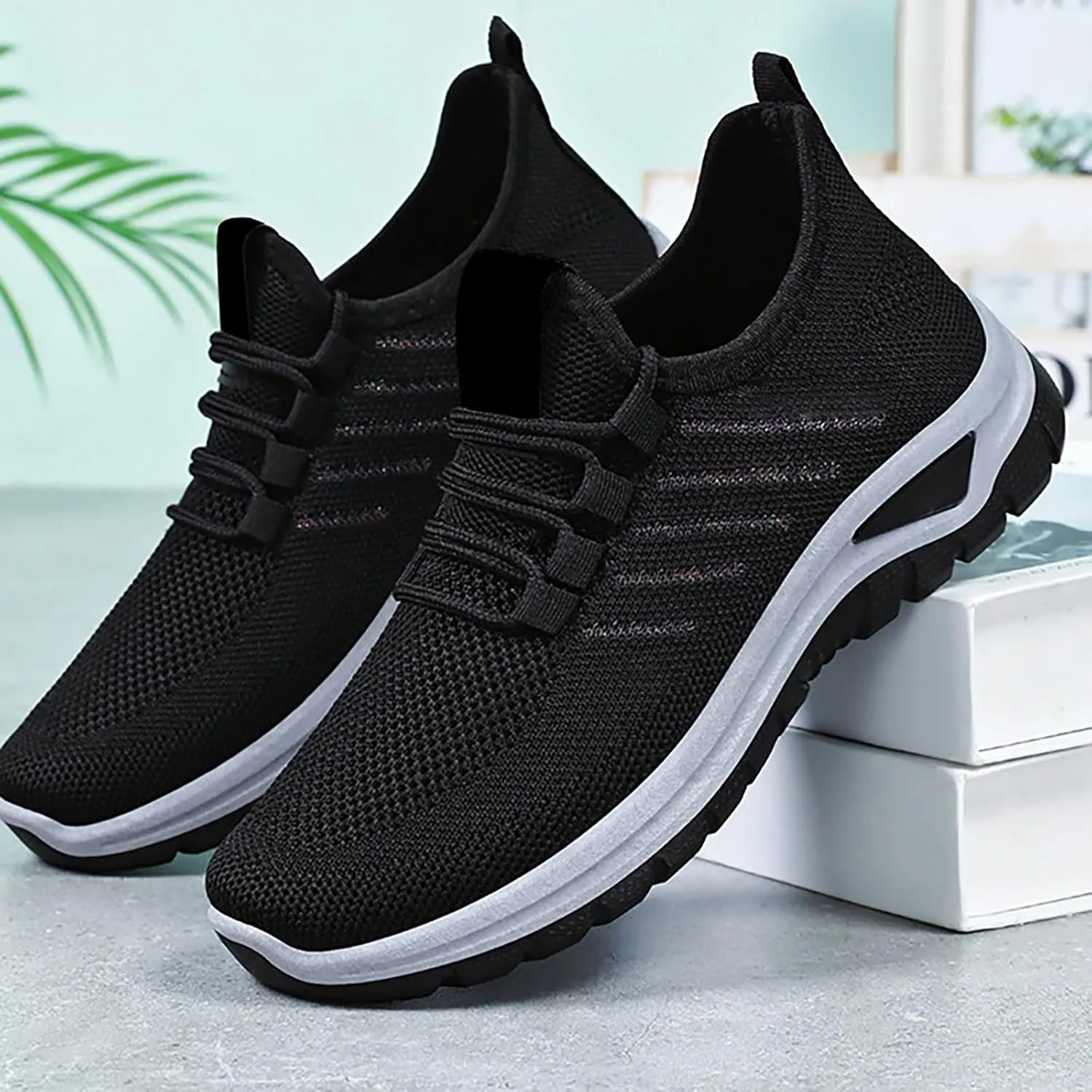 Orthopedic Sneakers for Women Mesh Breathable Lace Up Walking Running Shoes Comfortable Tennis Shoes Non Slip Lightweight Casual Womens Sneakers with Arch Support
