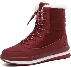 Snow Boots for Women Fur Lined Winter Boots for Women Waterproof Warmth Thickened Plus Fleece Womens Snow Boots