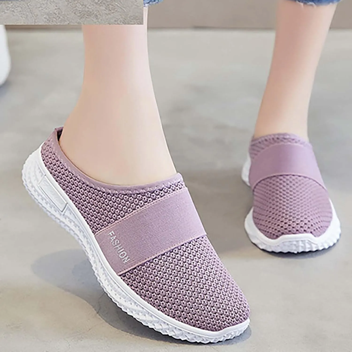 Womens Breathable Mesh Walking Mules Sneakers Slip On Shoes Women Comfortable Men's Casual Dress Shoes Chunky Sneakers Waterproof Tennis Shoe Trainers Shoe