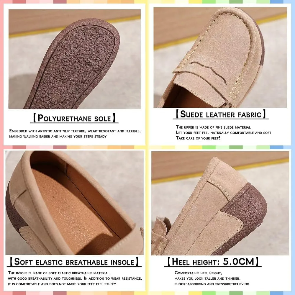 Women's Slip-On Platform Loafers with Built-in Arch Support - Comfortable, Lightweight Casual Sneakers for Daytime Comfort