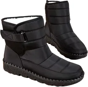 Womens Winter Fleece Snow Boots,Fur Lined Warm Ankle Boots Slip- On,Winter Waterproof Outdoor Booties