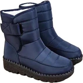 Womens Winter Fleece Snow Boots,Fur Lined Warm Ankle Boots Slip- On,Winter Waterproof Outdoor Booties